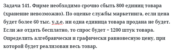 Задача 141. Фирме необходимо срочно сбыть 800 единиц товара
