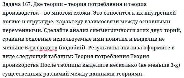 Задача 167. Две теории – теория потребления и теория 
