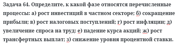 Задача 64. Определите, к какой фазе относятся перечисленные
