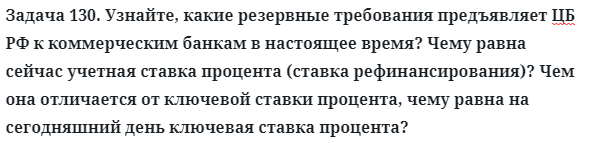 Задача 130. Узнайте, какие резервные требования предъявляет
