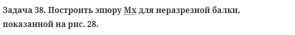 Задача 38. Построить эпюру Мх для неразрезной балки, показанной
