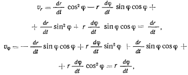 Скорость и ускорение точки в полярных координатах
