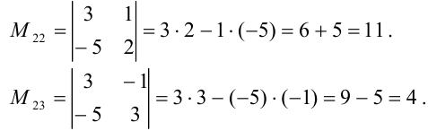 Миноры и алгебраические дополнения элементов определителя