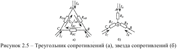 Звезда и треугольник сопротивлений