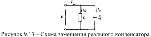 Схема замещения конденсатора с параллельным соединением элементов