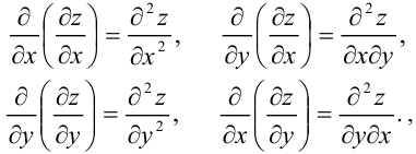 Частные производные высших порядков