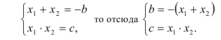 Теорема Виета. Обратная теорема. Теорема об определении знаков корней квадратного уравнения по его коэффициентам