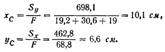 Определение положения центра тяжести фигур и тел сложной формы