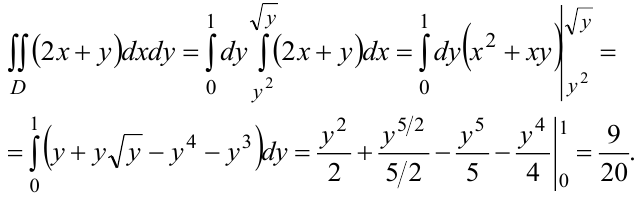 Вычисление двойного интеграла в декартовых координатах