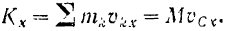Выражение количества движения системы через массу системы и скорость ее центра масс