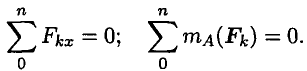 Условие равновесия произвольной плоской системы сил