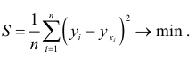 Построение регрессионной прямой методом наименьших квадратов