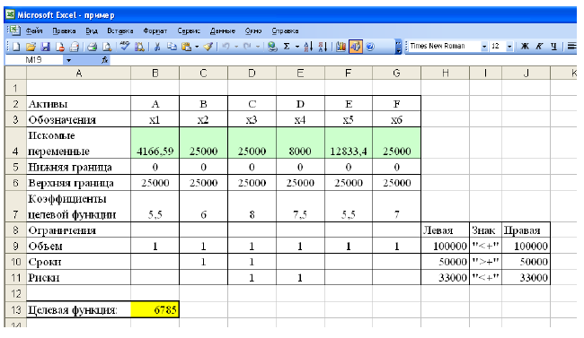 Линейное программирование в Excel задачи с решением