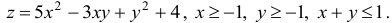 Наибольшее и наименьшее значение функции  z=f(x,y)