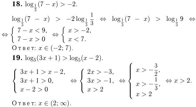 Логарифмические неравенства примеры с решением