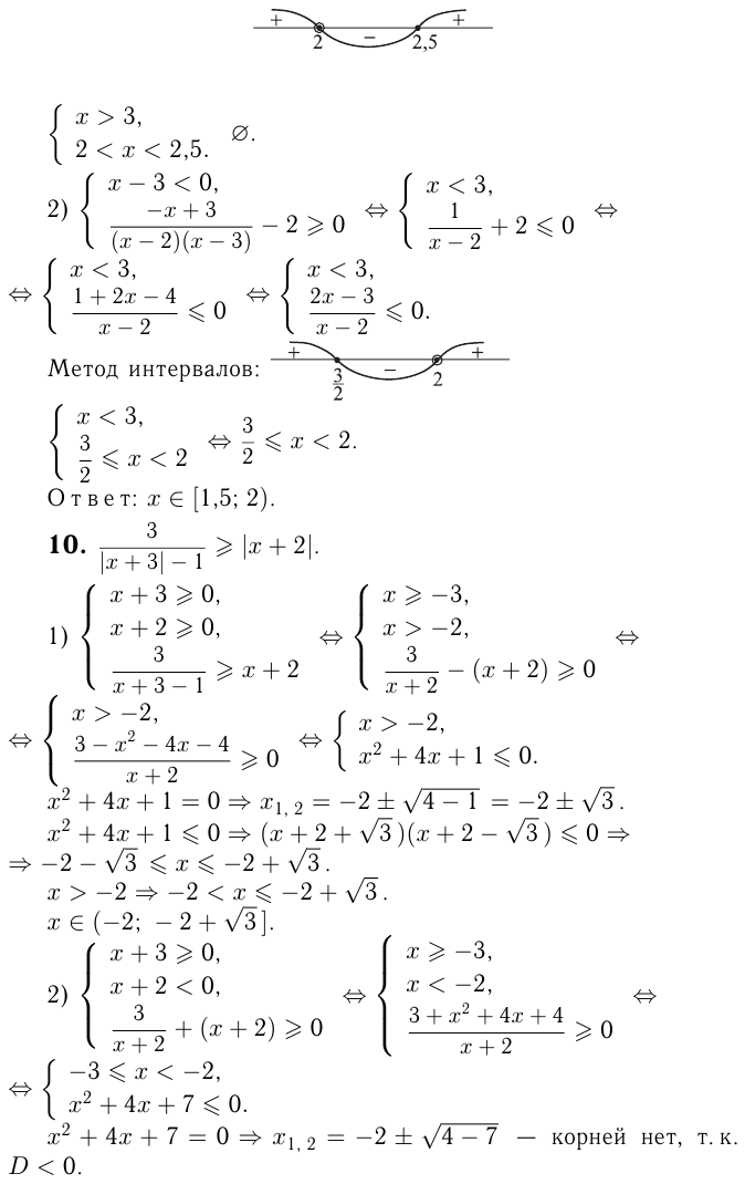 Решение неравенств с модулем