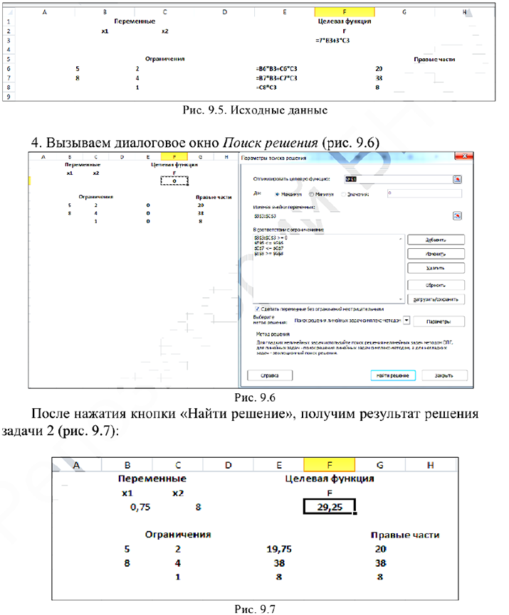 Решение задач по математическому программированию