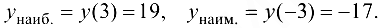 Наибольшее и наименьшее значения функции на отрезке