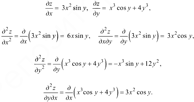 Частные производные высших порядков