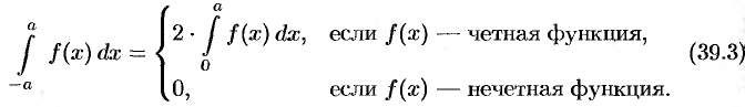 Интегрирование четных и нечетных функций в симметричных пределах