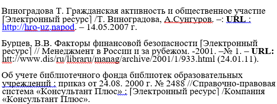 Список литературы в дипломной работе