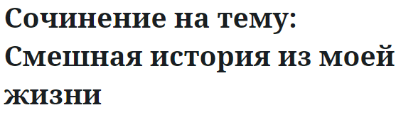 Сочинение на тему: Смешная история из моей жизни