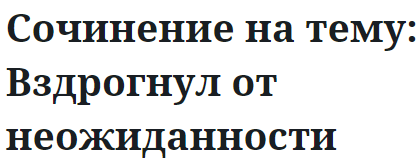 Сочинение на тему: Вздрогнул от неожиданности