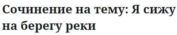 Сочинение на тему: Я сижу на берегу реки