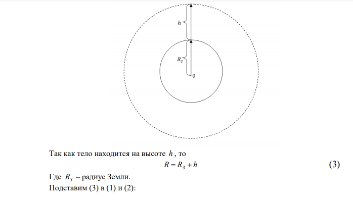 Спутник обращается вокруг Земли по круговой орбите на высоте h  520 км . Определить период обращения спутника. Считать известными ускорение g свободного падения у поверхности Земли и ее радиус R . 