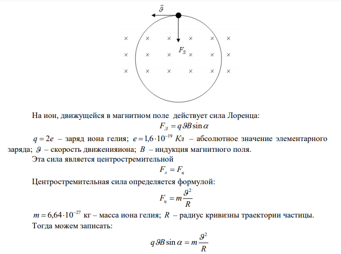 В циклотроне ускоряются двухзарядные ионы гелия. Какова индукция магнитного поля, если частота переменной разности потенциалов, приложенной к дуантам, равна 10 МГц (период обращения ионов должен совпадать с периодом изменения разности потенциалов). 