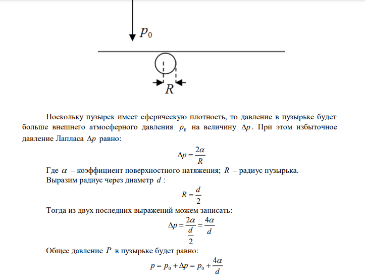 Воздушный пузырек диаметром d  2,2 мкм находится в воде у самой ее поверхности.