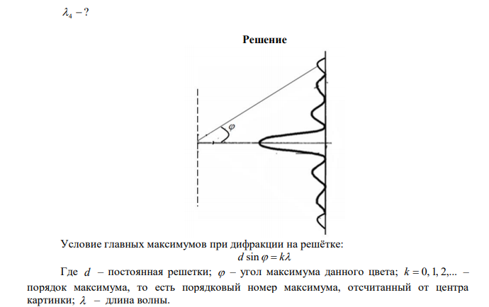 На дифракционную решетку падает нормально параллельный пучок белого света. Спектры третьего и четвертого порядка частично накладываются друг на друга. На какую длину волны в спектре четвертого порядка накладывается граница (   780 нм ) спектра третьего порядка? 