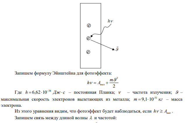 Работа выхода электронов из натрия 2,15 эВ. Произойдет ли фотоэффект, если натрий будет подвергнут облучению оранжевым светом с длиной волны 600 нм? 