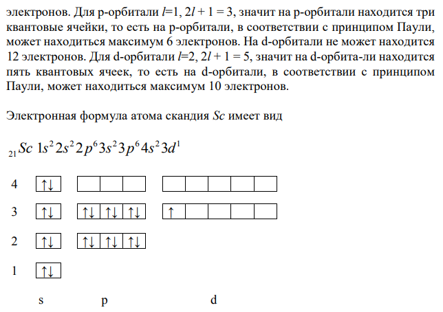 Сколько свободных d-орбиталей содержится в атомах Sc, Ti, V? Напишите электронные формулы атомов этих элементов. 