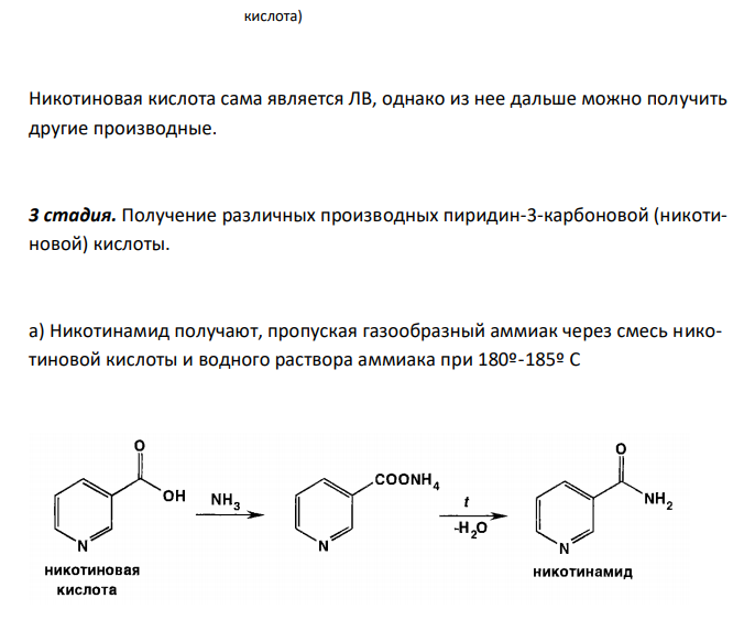  Приведите общую схему синтеза ЛС производных пиридин-3-карбоновой кислоты. Назовите стадии и продукты синтеза. 