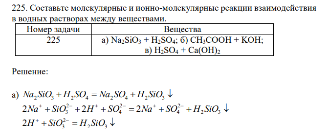 Составьте молекулярные и ионно-молекулярные реакции взаимодействия в водных растворах между веществами.