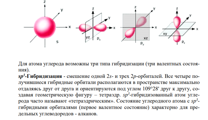 Охарактеризуйте электронное строение атома углерода в основном и возбужденном состояниях. Перечислите виды гибридизации атома углерода в органических молекулах, объясните в каждом случае форму и пространственную направленность атомных орбиталей. Дайте определение σ- и π-свя-зям, индуктивному и мезомерному эффектам. Рассмотрите передачу электронного влияния заместителей на примере: а) 2- пентена, б) бензальдегида, в) фенола. 