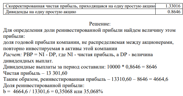 По данным отчетности определить финансовые возможности АО для наращивания объема производства и, соответственно, экономического потенциала за счет собственных финансовых возможностей. Для этого рассчитать следующие показатели: долю реинвестированной прибыли в чистой, рентабельность собственного капитала, темп экономического роста. 