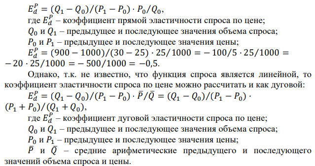 Перед Новым годом цена апельсинов на оптовой базе выросла с 25 до 30 рублей за килограмм, объем спроса при этом сократился с 1000 до 900 единиц. Определите коэффициент ценовой эластичности спроса и охарактеризуйте последствия повышения цены с точки зрения изменения выручки продавца. 