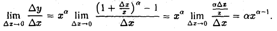 Производные и дифференциалы функции одной переменной