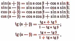 Тригонометрические формулы