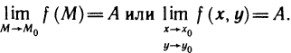 Предел и непрерывность функций нескольких переменных