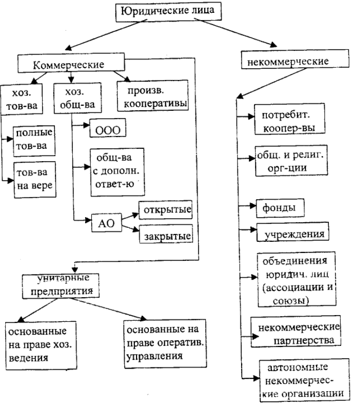 Классификация организационно-правовых форм - Классификация организационно-правовых форм предприятий