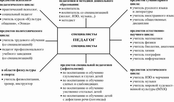 Спектр педагогических профессий в современном мире